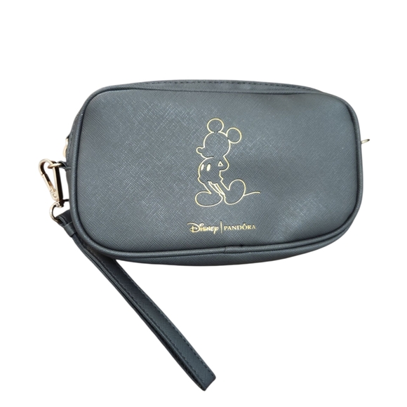 Disney Pandora Ltd Edition Black with Gold Mickey Wristlet & Crossbody NWOT - Picture 5 of 5